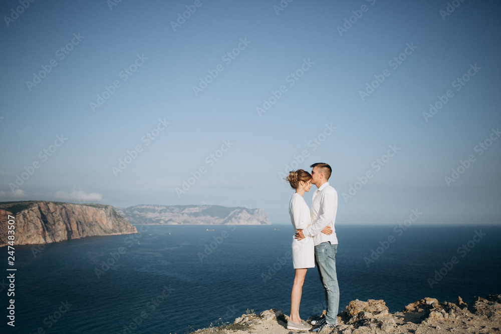 Beautiful couple on sunset photoshoot Beautiful couple on sunset photoshoot