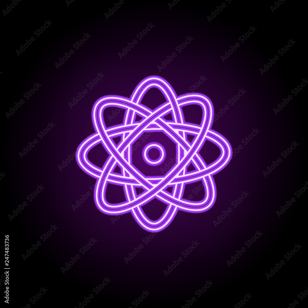 atom energy outline icon. Elements of Ecology in neon style icons. Simple icon for websites, web design, mobile app, info graphics