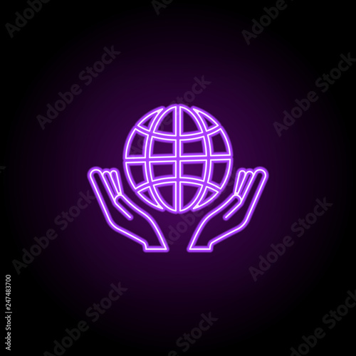 biosphere conservation outline icon. Elements of Ecology in neon style icons. Simple icon for websites, web design, mobile app, info graphics
