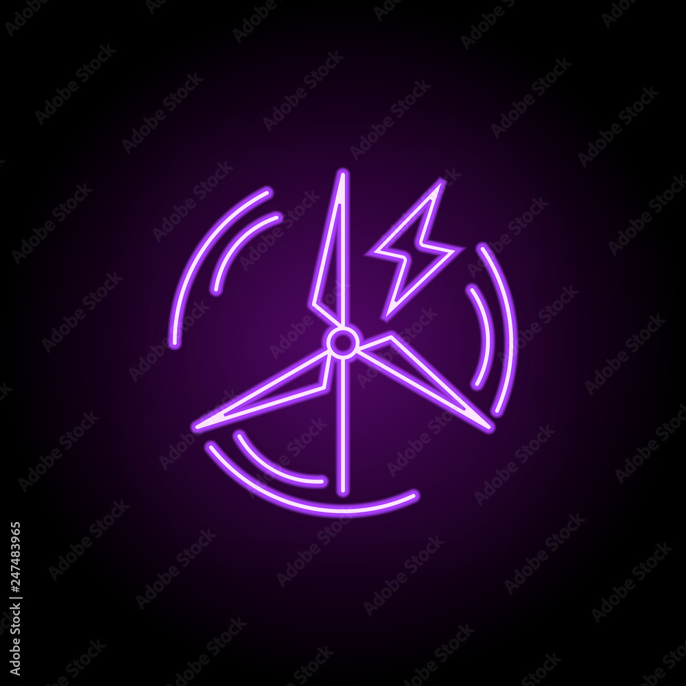 wind energy outline icon. Elements of Ecology in neon style icons. Simple icon for websites, web design, mobile app, info graphics