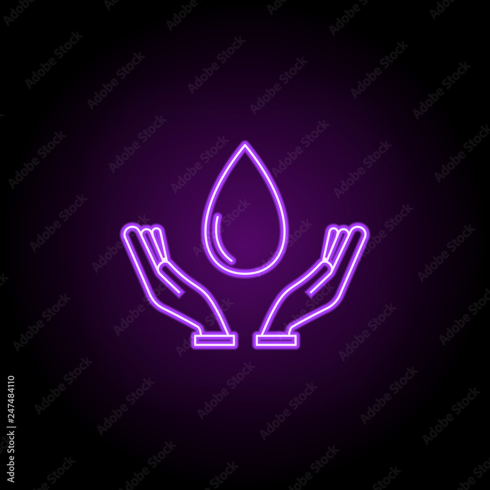 save the water outline icon. Elements of Ecology in neon style icons. Simple icon for websites, web design, mobile app, info graphics save the water outline icon. Elements of Ecology in neon style icons. Simple icon for websites, web design, mobile app, info graphics