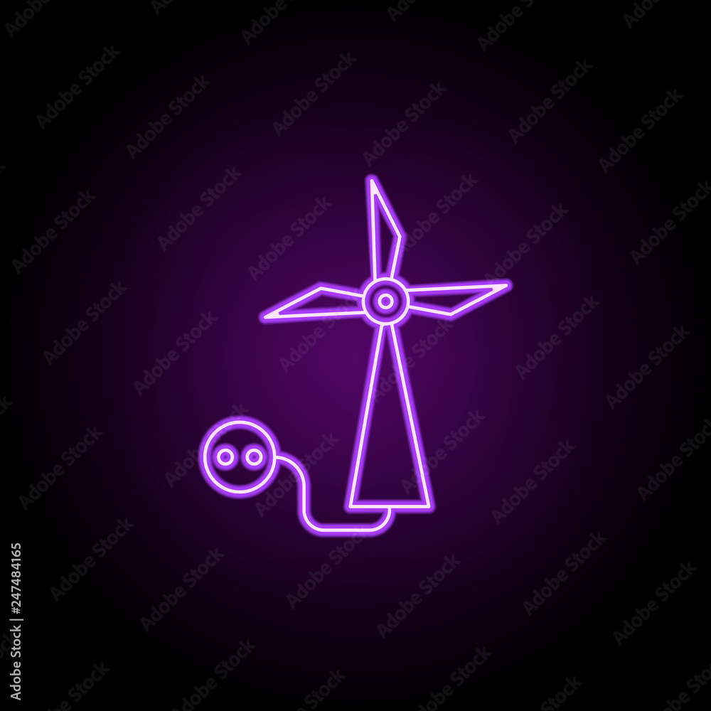 wind energy outline icon. Elements of Ecology in neon style icons. Simple icon for websites, web design, mobile app, info graphics wind energy outline icon. Elements of Ecology in neon style icons. Simple icon for websites, web design, mobile app, info graphics