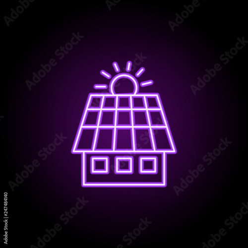 low energy house outline icon. Elements of Ecology in neon style icons. Simple icon for websites, web design, mobile app, info graphics