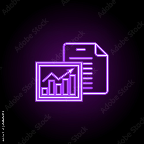 financial report outline icon. Elements of Banking & Finance in neon style icons. Simple icon for websites, web design, mobile app, info graphics