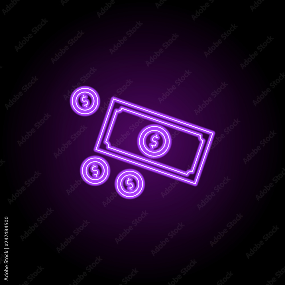 cash outline icon. Elements of Banking & Finance in neon style icons. Simple icon for websites, web design, mobile app, info graphics cash outline icon. Elements of Banking & Finance in neon style icons. Simple icon for websites, web design, mobile app, info graphics
