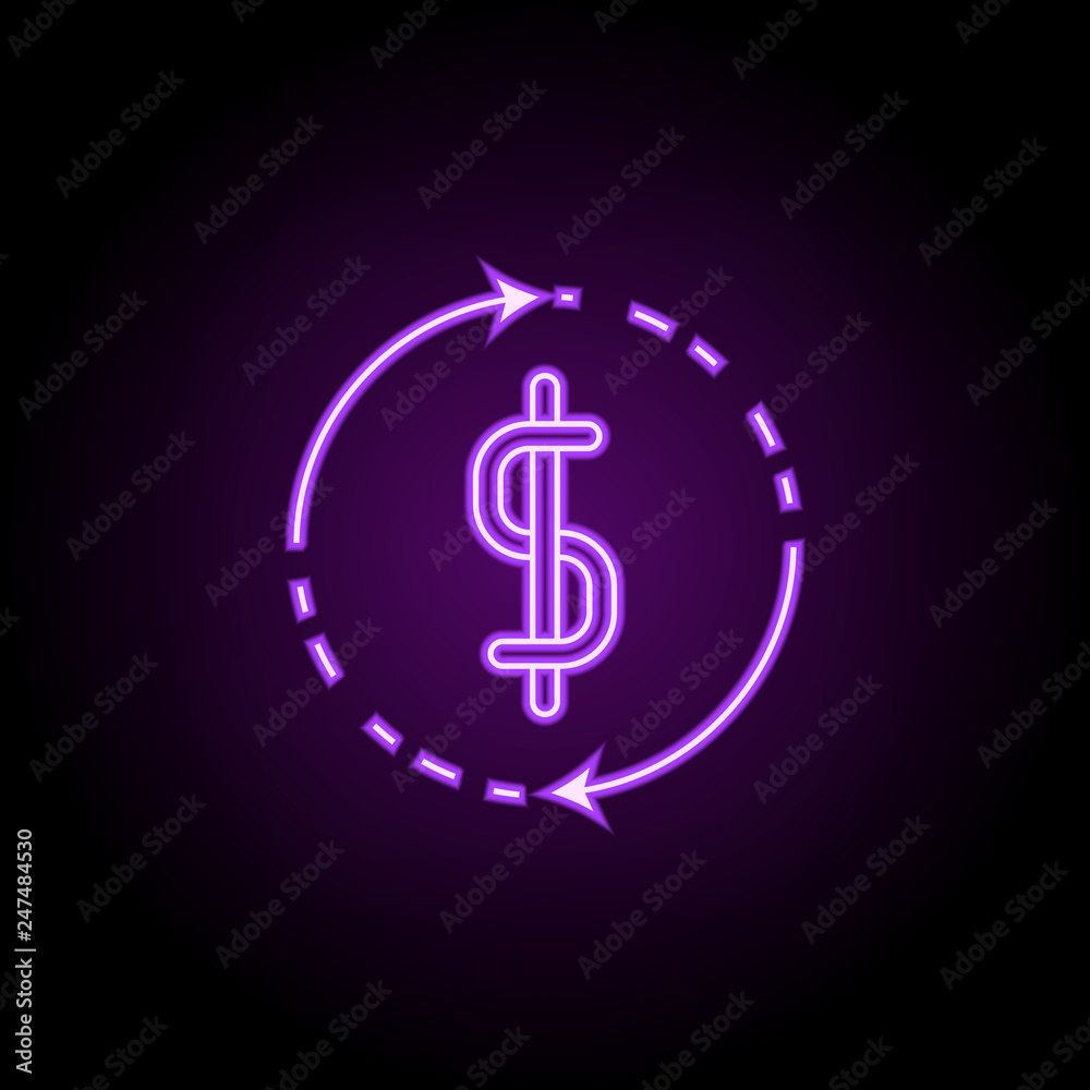money turnover outline icon. Elements of Banking & Finance in neon style icons. Simple icon for websites, web design, mobile app, info graphics money turnover outline icon. Elements of Banking & Finance in neon style icons. Simple icon for websites, web design, mobile app, info graphics