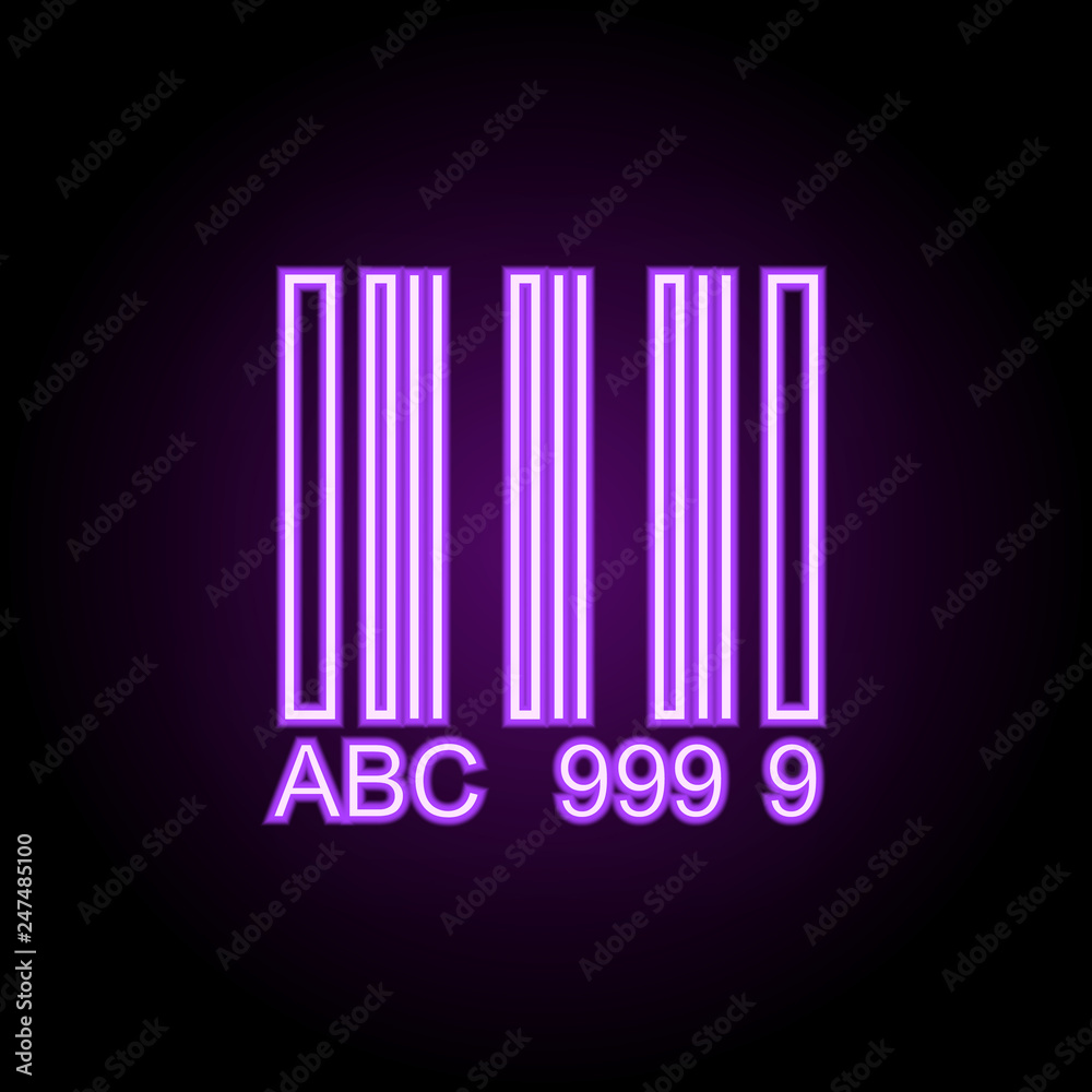 bar code outline icon. Elements of Cargo logistic in neon style icons. Simple icon for websites, web design, mobile app, info graphics