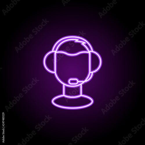 dispatcher outline icon. Elements of Cargo logistic in neon style icons. Simple icon for websites, web design, mobile app, info graphics
