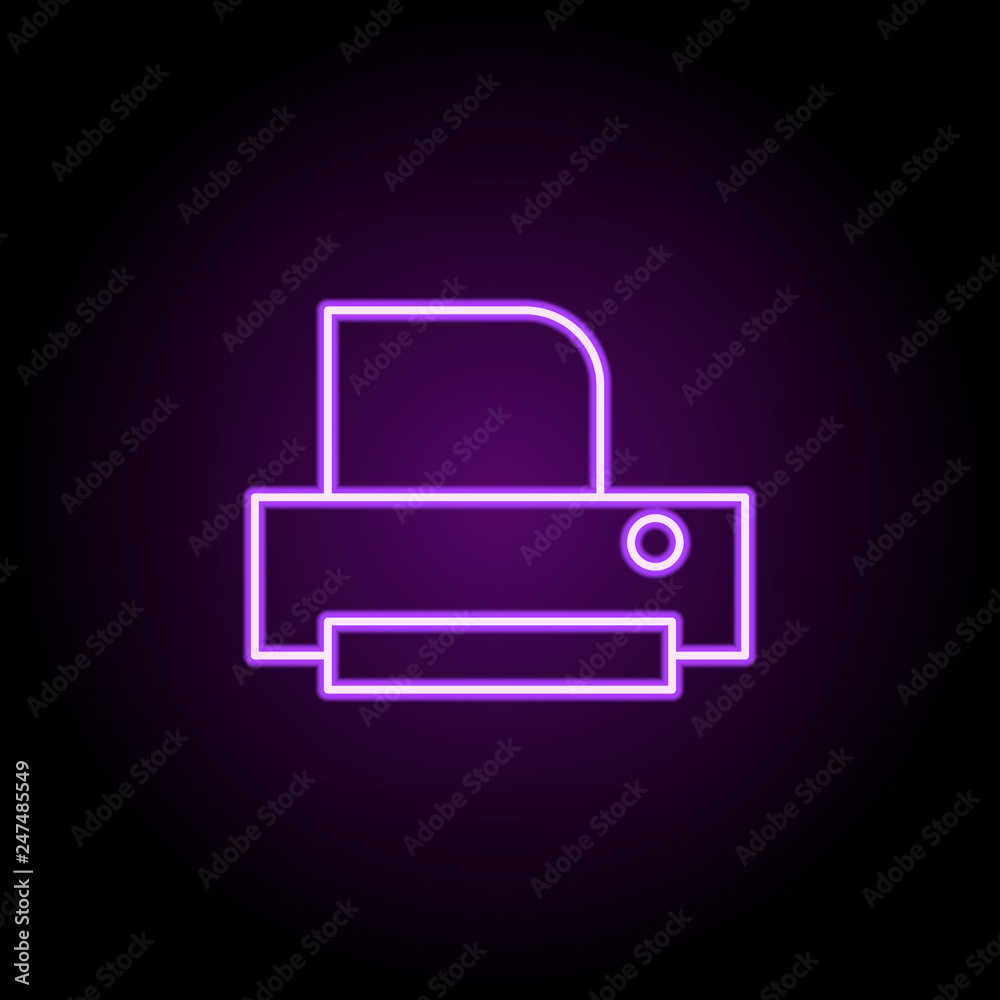 Printer outline icon. Elements of Education in neon style icons. Simple icon for websites, web design, mobile app, info graphics Printer outline icon. Elements of Education in neon style icons. Simple icon for websites, web design, mobile app, info graphics