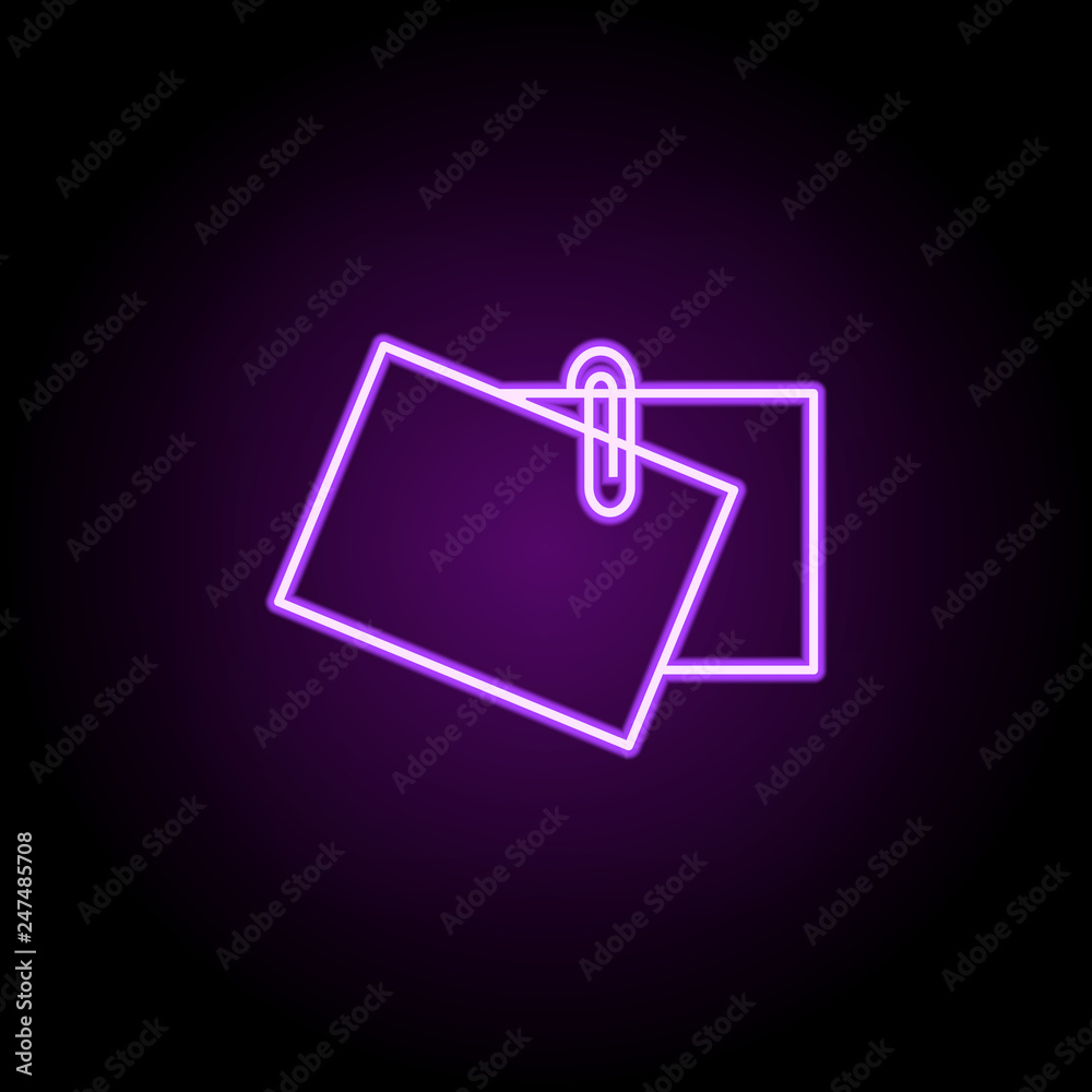 papers on a paper clip outline icon. Elements of Education in neon style icons. Simple icon for websites, web design, mobile app, info graphics papers on a paper clip outline icon. Elements of Education in neon style icons. Simple icon for websites, web design, mobile app, info graphics