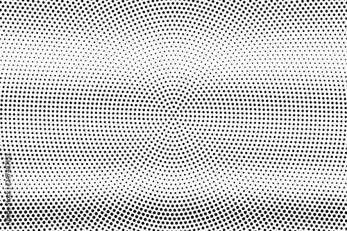 Black and white halftone vector texture. Rough horizontal dotted gradient. Subtle dotwork surface for vintage effect