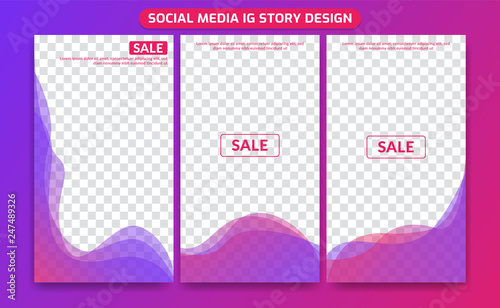 Colorful fluid spectrum gradient transparent editable social media ig story frame background template trendy