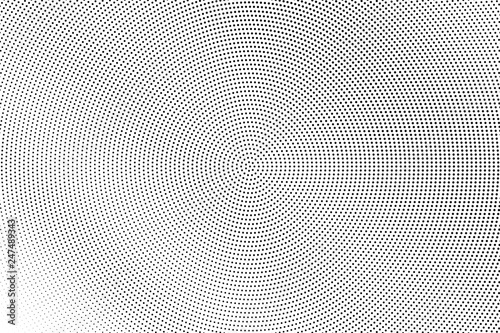 Black and white halftone vector texture. Frequent dotted gradient. Small dotwork surface for vintage effect