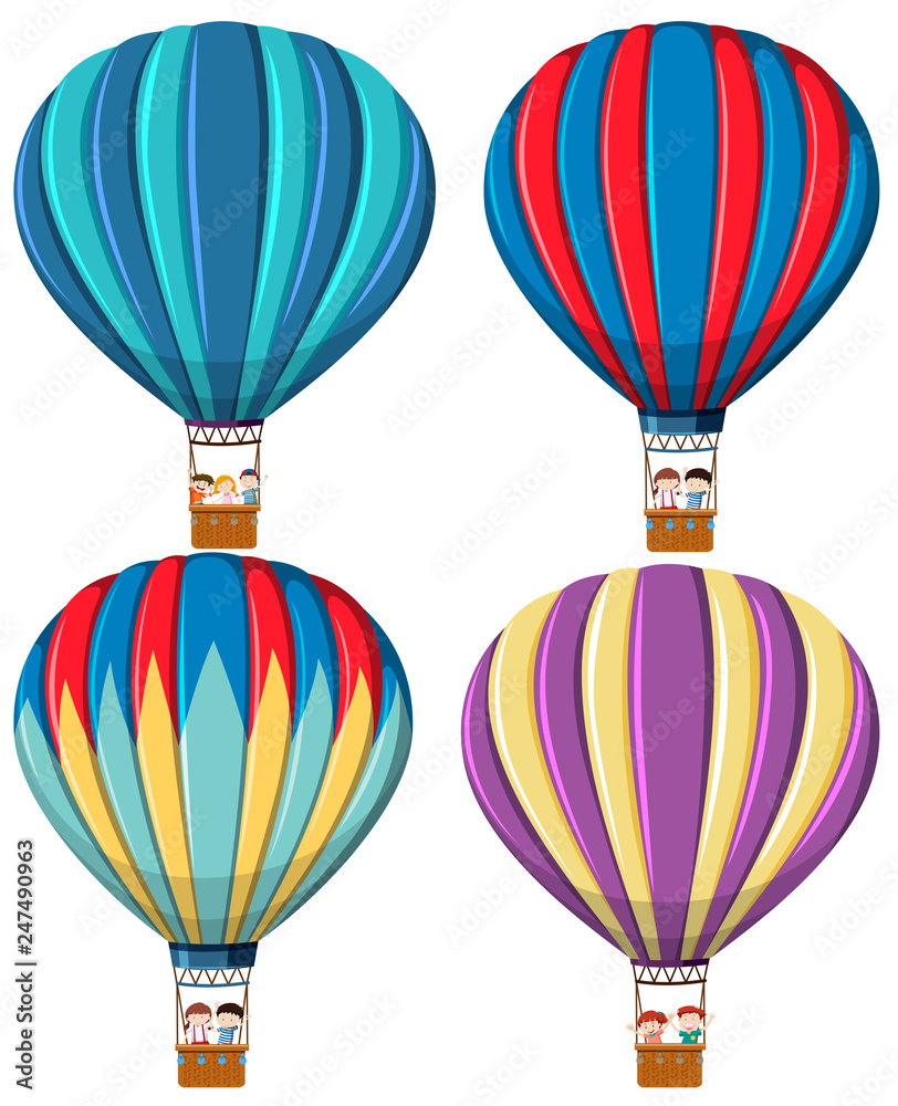 Set of hot air balloon