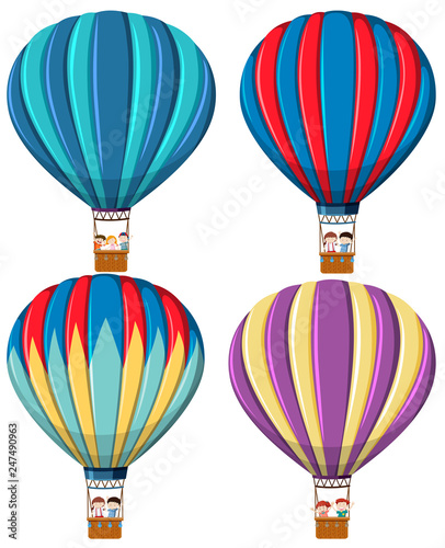 Set of hot air balloon