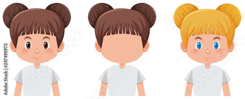 Set of girl character