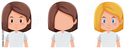 Set of girl character