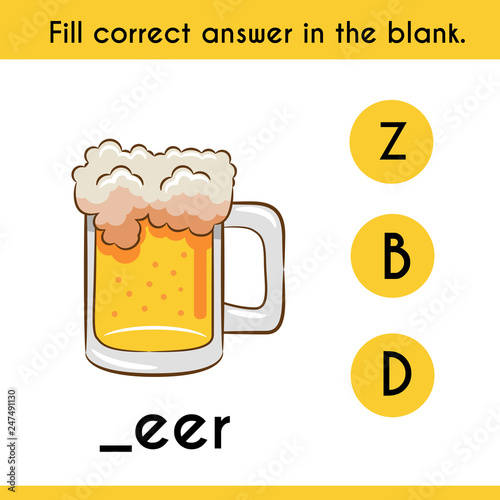 write the missing word beer