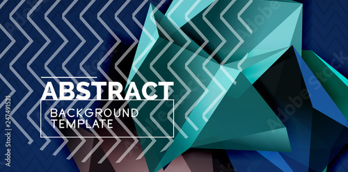 Fototapeta Naklejka Na Ścianę i Meble -  Color geometric abstract background, minimal abstraction design with mosaic style 3d shape