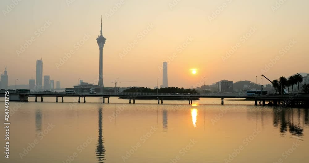 Macau city sunset