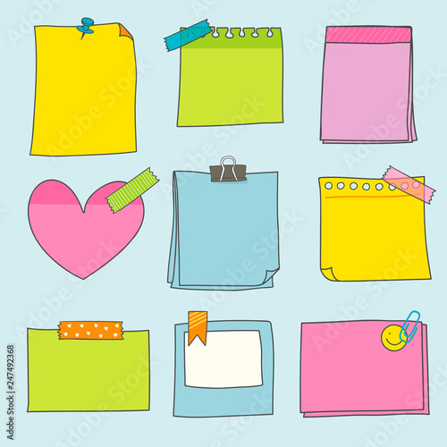 Colorful stationery supplies collection