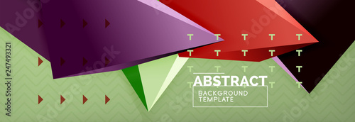 3d triangular shapes geometric background. Origami style pattern with triange shapes for decorative design. Poster design. Line design. Modern presentation template