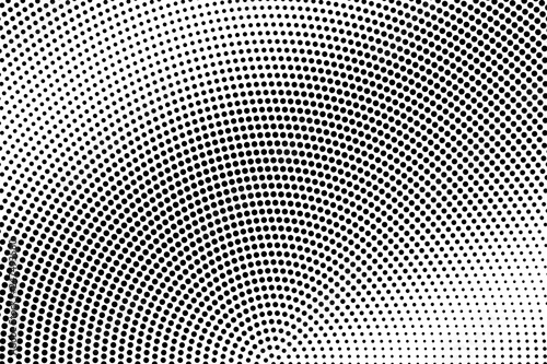 Black and white frequent halftone vector texture. Digital pop art background. Grungy dotwork gradient for vintage effect