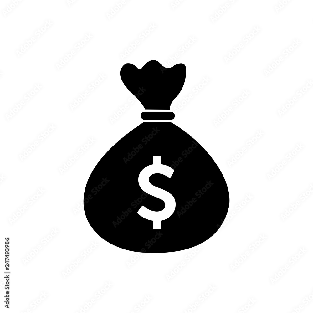 money bag with dollar sign icon vector money bag with dollar sign icon vector