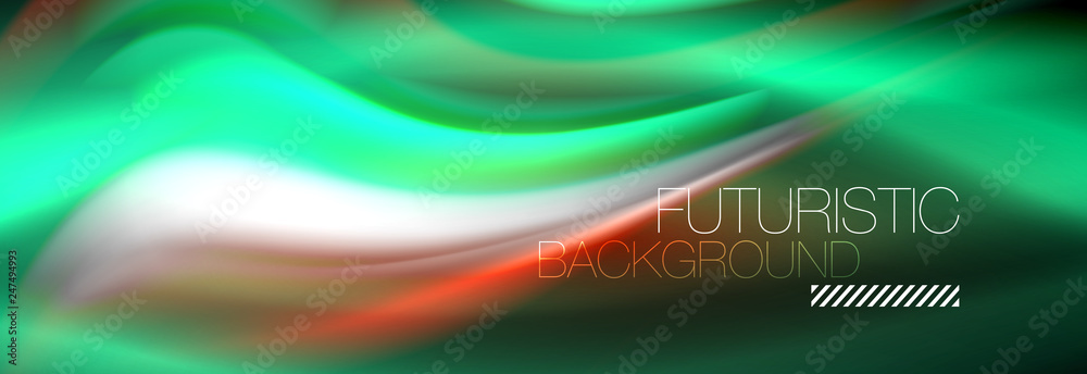 Fluid colors mixing glowing neon wave background, holographic texture Fluid colors mixing glowing neon wave background, holographic texture