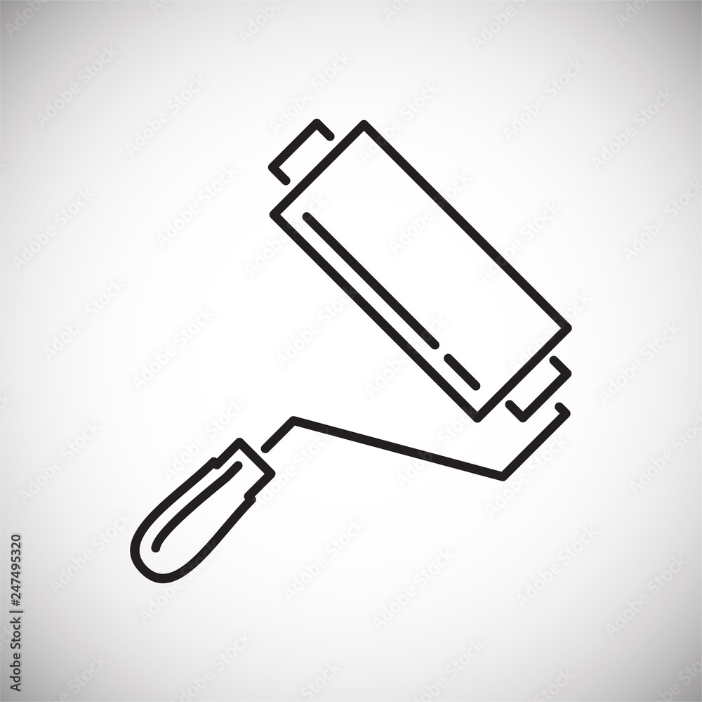 Paint roller line icon on white background for graphic and web design, Modern simple vector sign. Internet concept. Trendy symbol for website design web button or mobile app Paint roller line icon on white background for graphic and web design, Modern simple vector sign. Internet concept. Trendy symbol for website design web button or mobile app