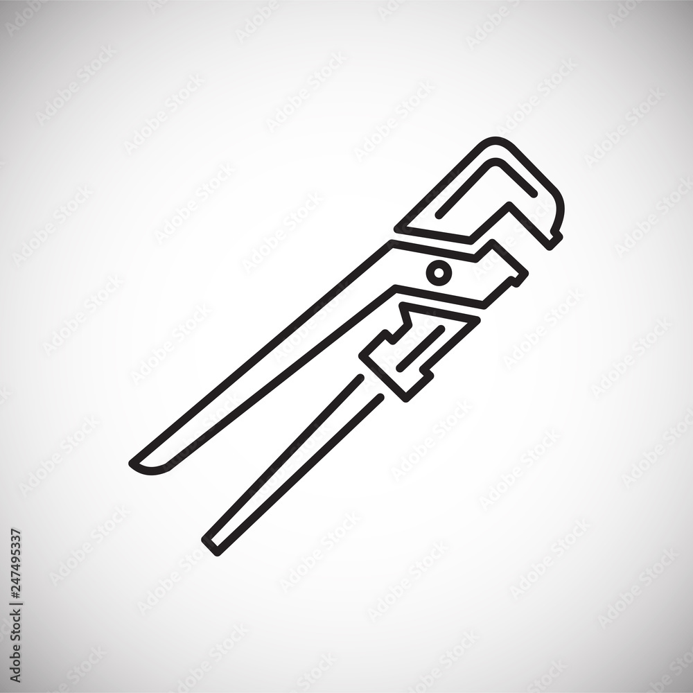 Tool wrench line icon on white background for graphic and web design, Modern simple vector sign. Internet concept. Trendy symbol for website design web button or mobile app Tool wrench line icon on white background for graphic and web design, Modern simple vector sign. Internet concept. Trendy symbol for website design web button or mobile app
