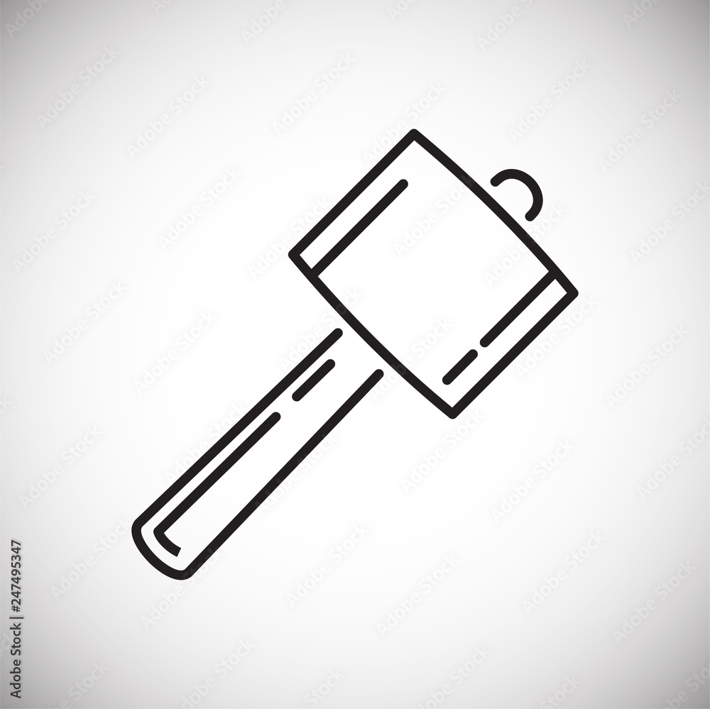Tool hammer line icon on white background for graphic and web design, Modern simple vector sign. Internet concept. Trendy symbol for website design web button or mobile app Tool hammer line icon on white background for graphic and web design, Modern simple vector sign. Internet concept. Trendy symbol for website design web button or mobile app