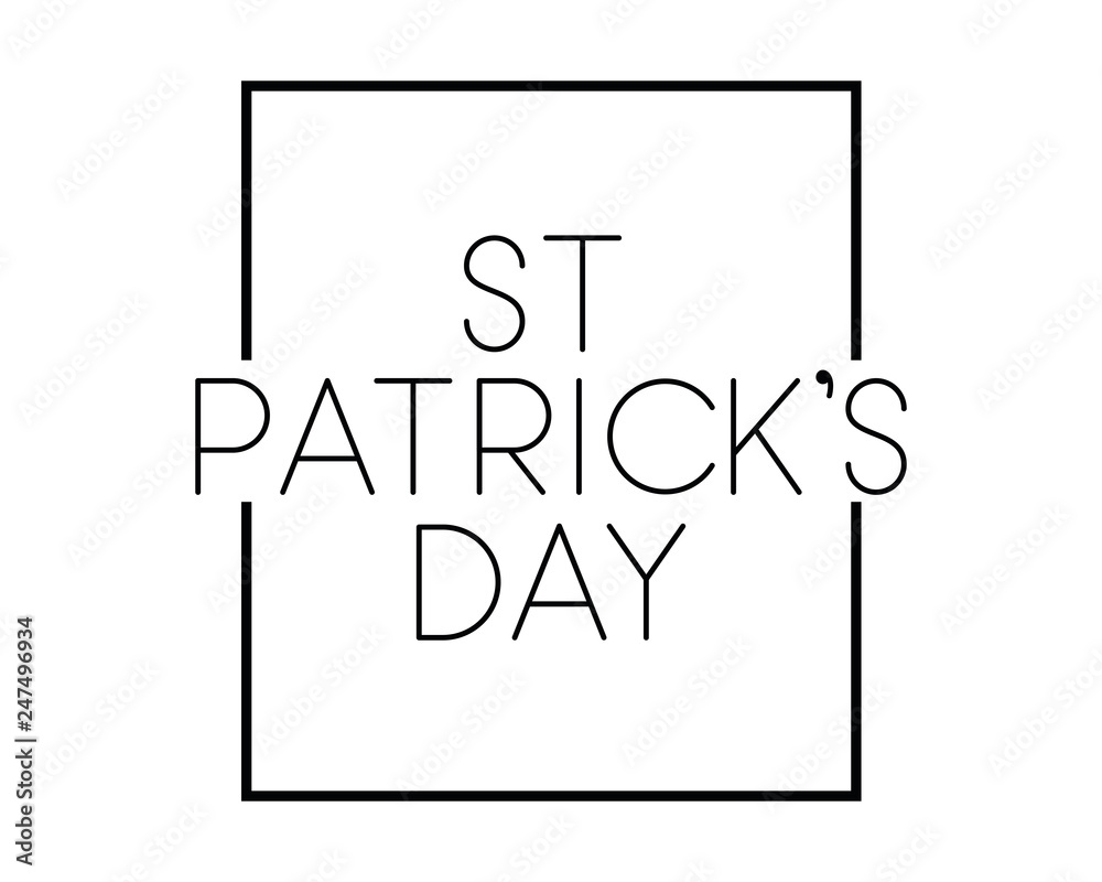 st patricks day label with clover and elf hat icons st patricks day label with clover and elf hat icons