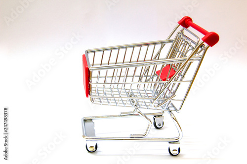 A Shopping Cart on white background
