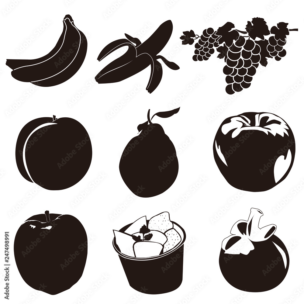 果物シルエット Stock イラスト Adobe Stock