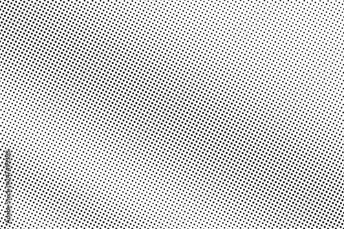 Black on white halftone vector texture. Rough perforated surface. Grunge dotwork gradient for vintage effect.