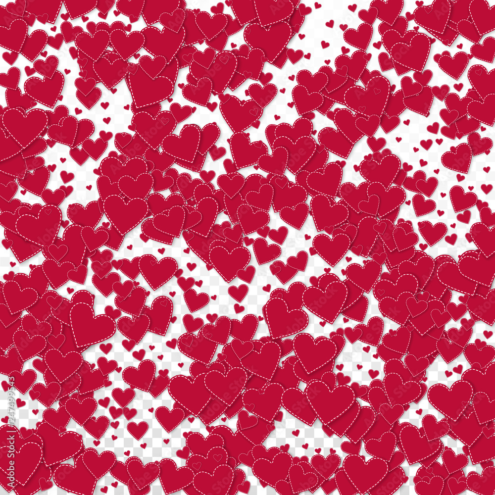 Red heart love confettis. Valentine's day pattern Red heart love confettis. Valentine's day pattern