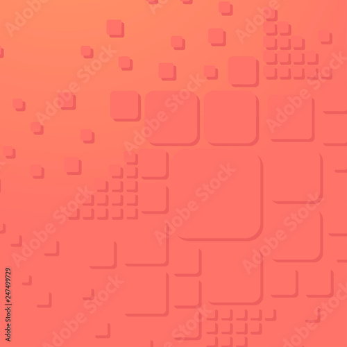 Abstract modern style collage in coral trend color.