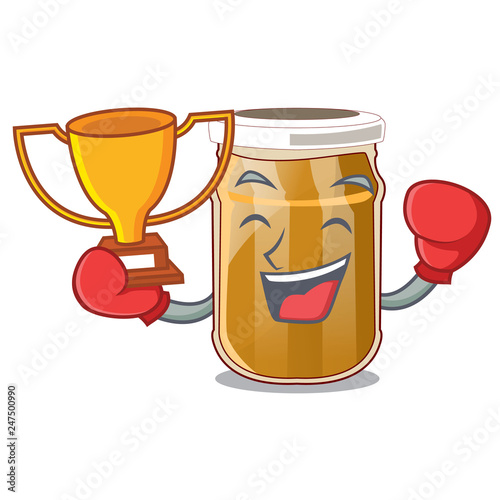 Boxing winner almond butter isolated in the mascot