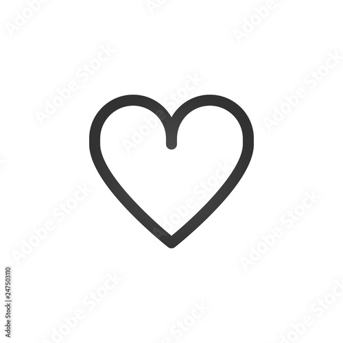 Linear heart icon, minimalistic design. Valentines day icon. Vector illustration isolated on white background.