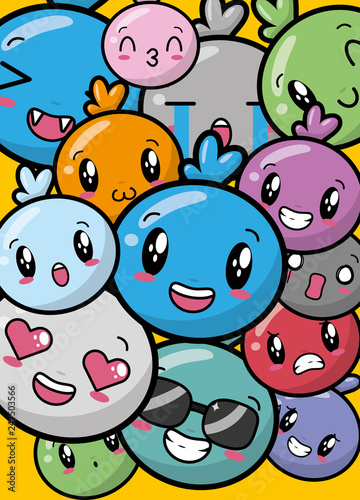 kawaii cartoon faces