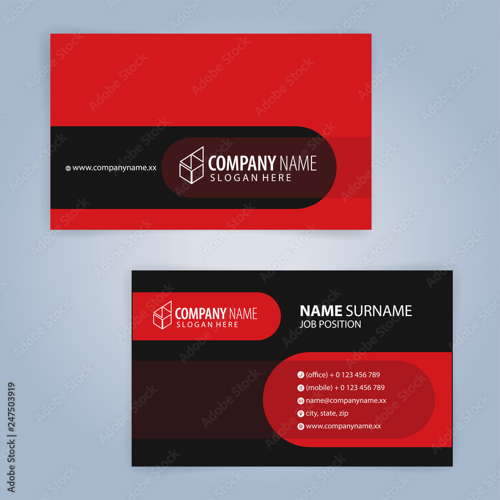 Red and Black modern business card template, Illustration Vector 10 Red and Black modern business card template, Illustration Vector 10