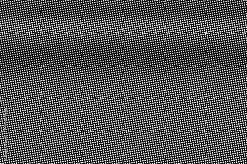White dots on black background. Frequent micro halftone vector texture. Smooth dotwork gradient.
