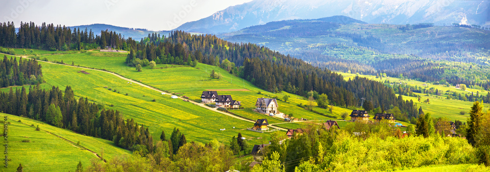 Poland spring Tatra mountains panorama