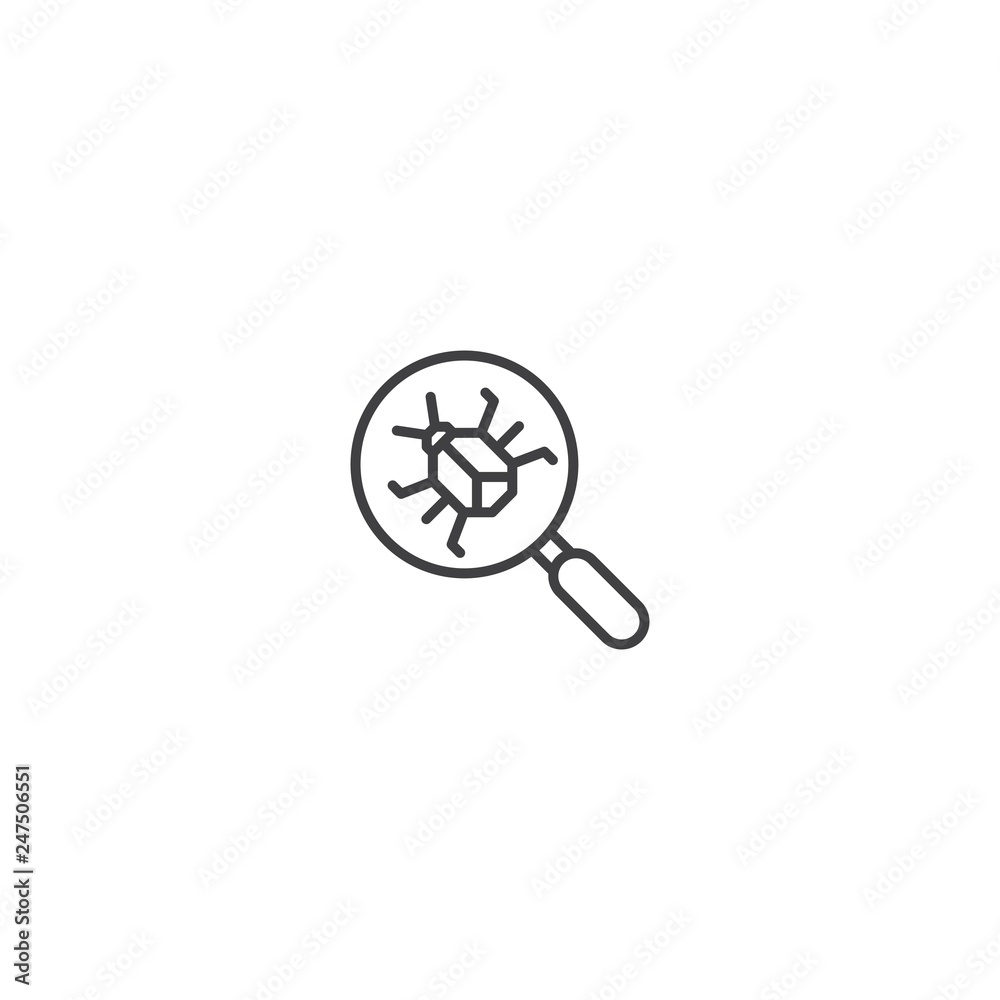 Search bug, finding computer virus icon vector Search bug, finding computer virus icon vector