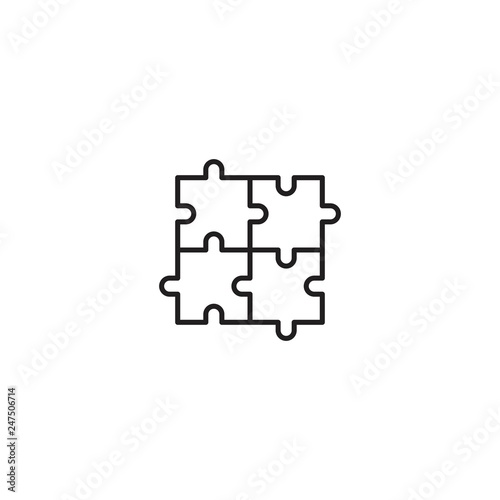 Puzzle line icon vector