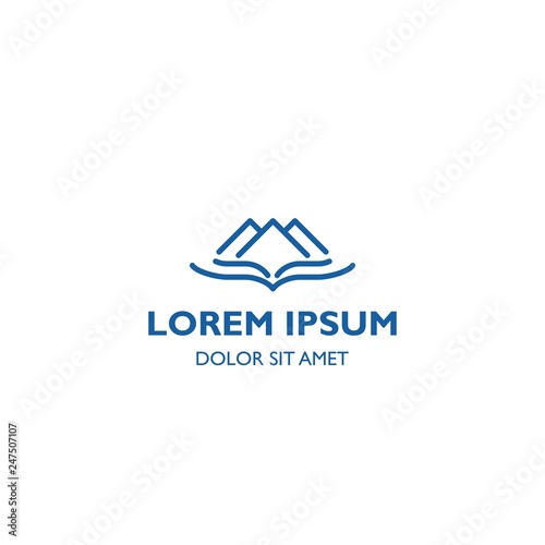 Mountain book. Vector logo template