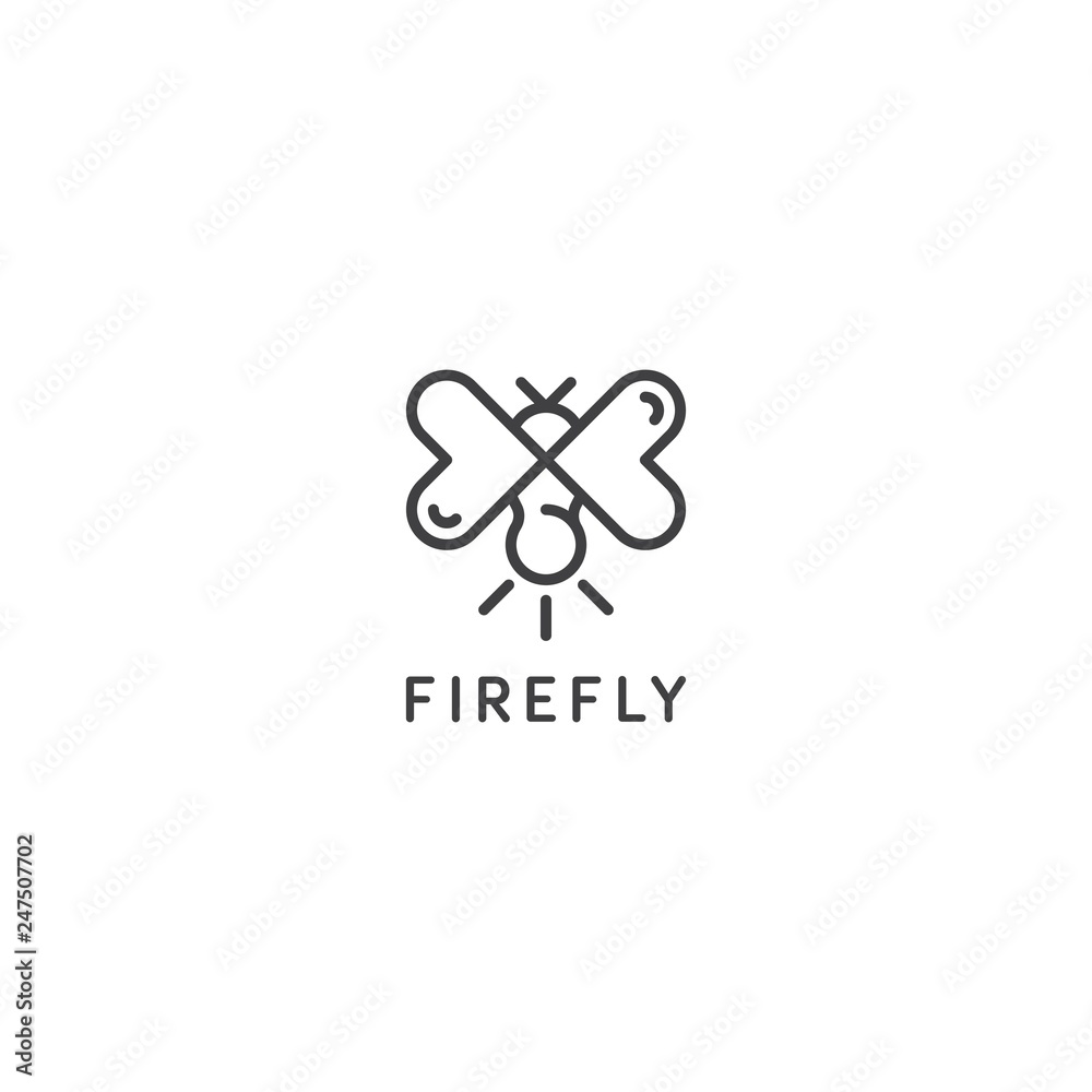 Firefly with love wing logo icon template Firefly with love wing logo icon template