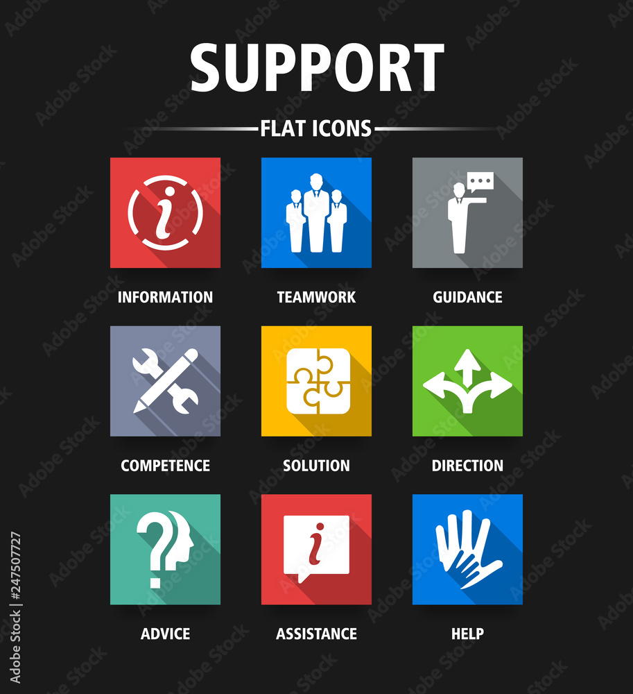 SUPPORT FLAT ICONS