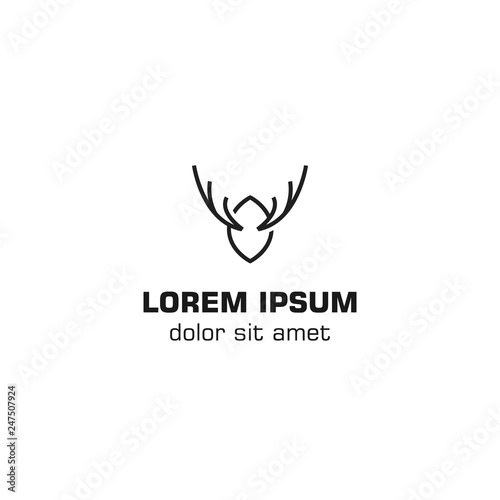 Abstract deer horn . Vector logo template
